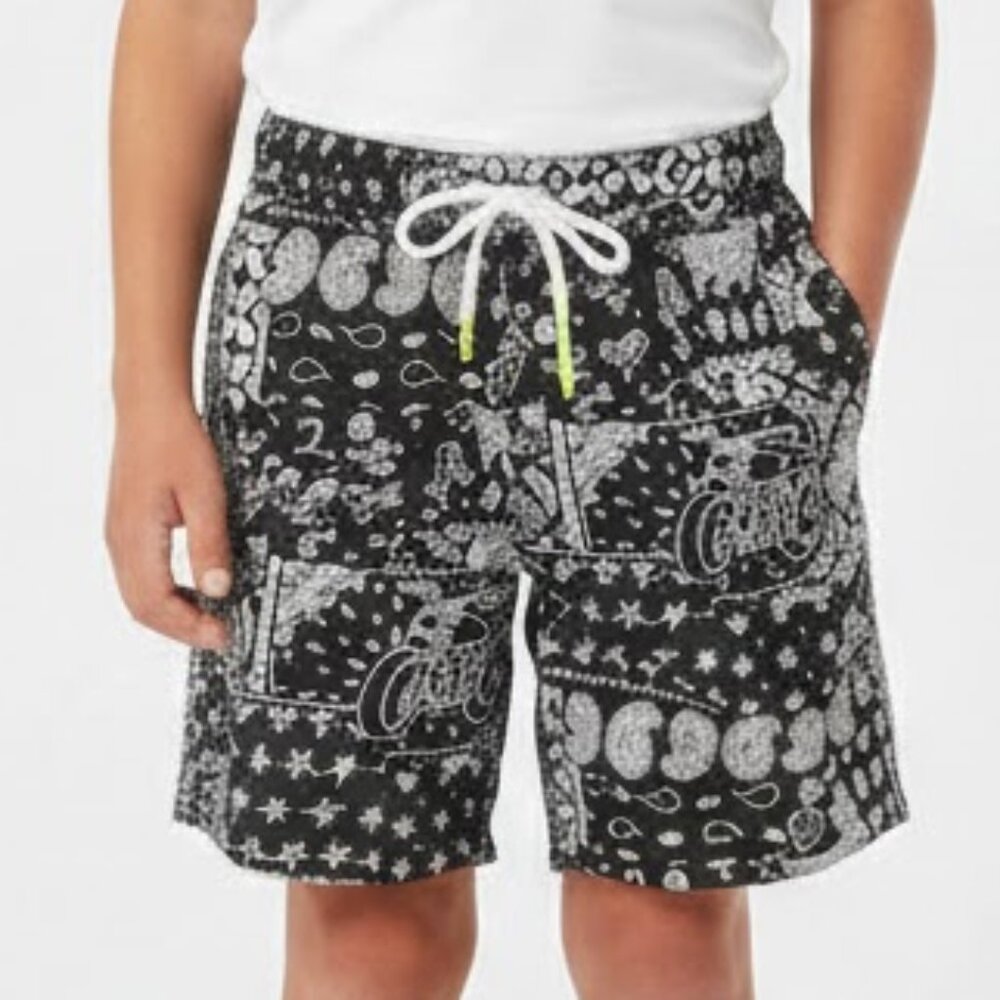 Jackson Boys Black White Paisley Board Shorts Size L Summer Casual